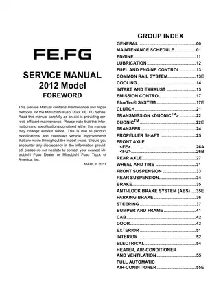 2012-2013 Mitsubishi Fuso Canter FE FG light-duty truck manual Preview image 2