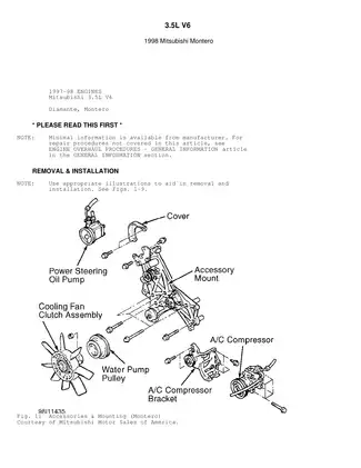1998 Mitsubishi Montero repair manual Preview image 1