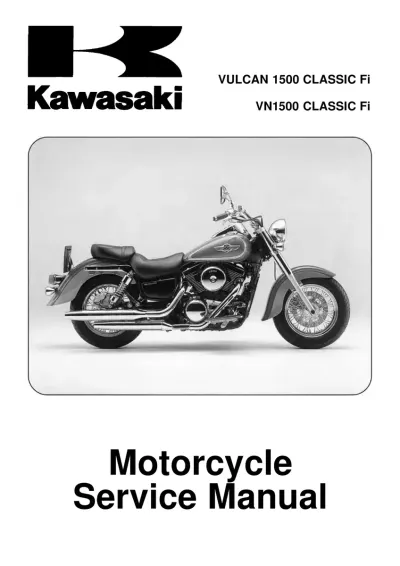 Preview: 2000–2009 Kawasaki Vulcan 1500 Classic Fi VN1500 Service Manual (OEM)