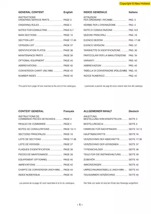 New Holland B-Series Construction Machinery Parts Catalogue (Edition 2008) Preview image 2