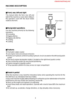 Takeuchi TB125, TB135, TB145 compact excavator operator´s manual Preview image 5