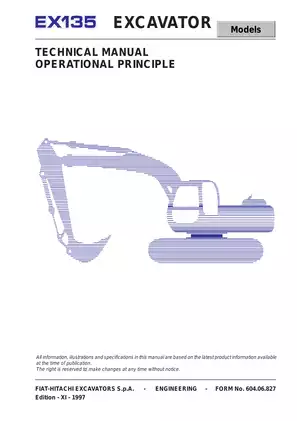 Fiat Hitachi EX135 excavator technical manual