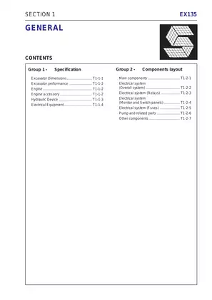 Fiat Hitachi EX135 excavator technical manual Preview image 5