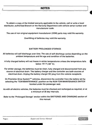 E-Z-GO Electric & Precision Drive System (PDS) Service Manual for Golf Cars Preview image 2
