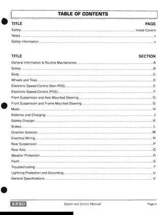 2001-2008 E-Z-GO Golf Cart Fleet Freedom & PDS technican´s repair and service manual Preview image 3