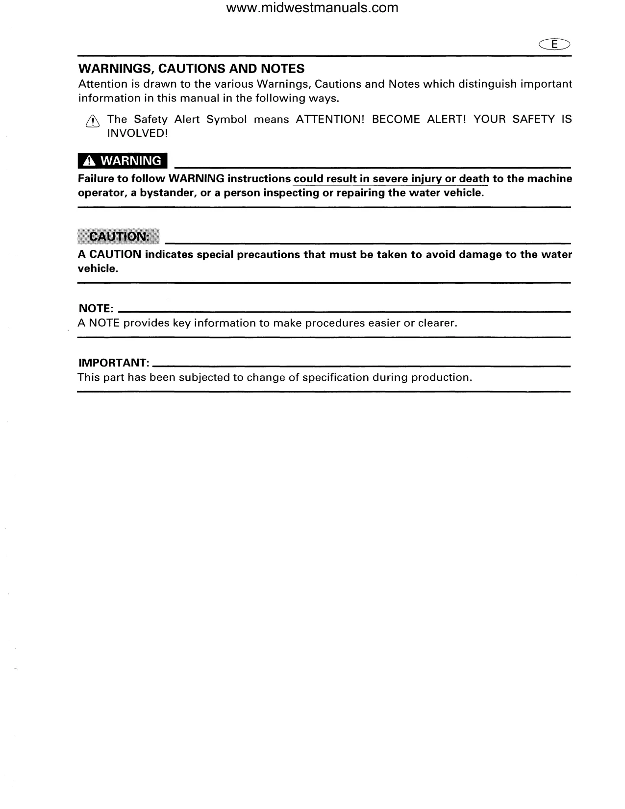 1997-2000 Yamaha GP 760/1200 Service Manual Preview image 4