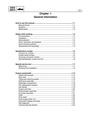 2009-2013 Yamaha FZR, FZS GX1800 WaveRunner service manual Preview image 4