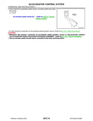 2012-2013 Nissan Pulsar, Sentra N17 D17 Accelerator Control System manual Preview image 4