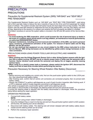 2012-2013 Nissan Altima L33 Accelerator Control System manual Preview image 2