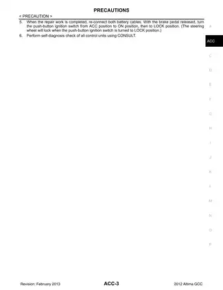 2012-2013 Nissan Altima L33 Accelerator Control System manual Preview image 3