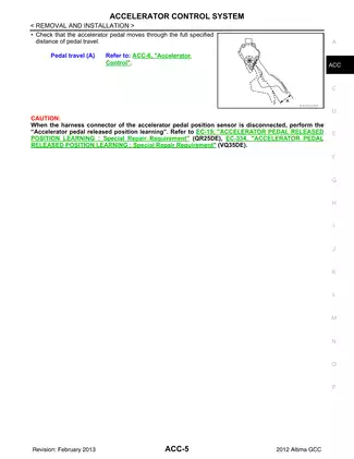 2012-2013 Nissan Altima L33 Accelerator Control System manual Preview image 5