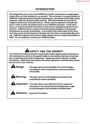 Kubota KX41, KX41-2, KX36, KX61, KX71, KX91 excavator operator´s manual Preview image 4