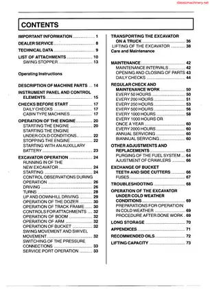 Kubota KX41, KX41-2, KX36, KX61, KX71, KX91 excavator operator´s manual Preview image 5