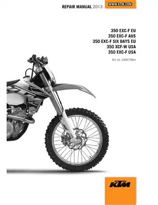 2013 KTM 350 EXC-F,  XCF-W repair manual