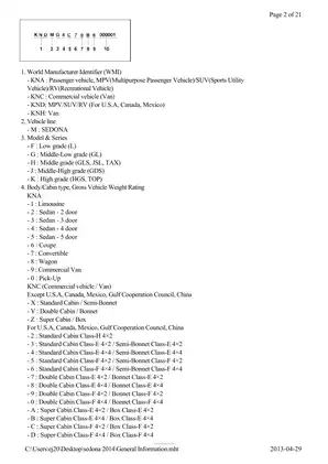 2014 Kia Sedona G 3.5 DOHC Service Manual Preview image 2