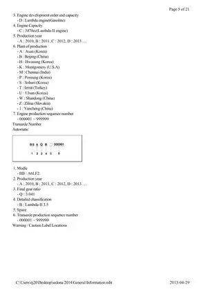 2014 Kia Sedona G 3.5 DOHC Service Manual Preview image 5