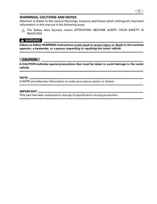 Yamaha GP760 & GP1200 WaveRunner Service Manual Preview image 4