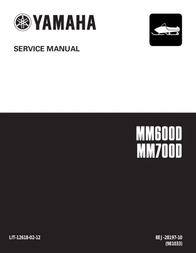 Preview: 1993 Yamaha MM600D MM700D Snowmobile Service Manual (P/N LIT-12618-02-12, 8EJ-28197-10)