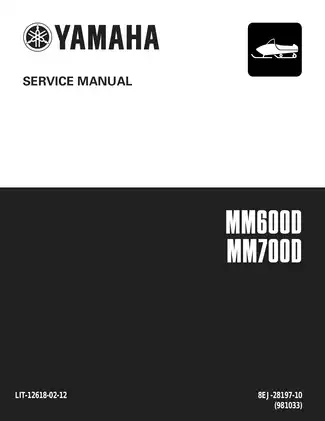 2000-2001 Yamaha MM600D mountain max , MM700D mountain max snowmobile service manual Preview image 1