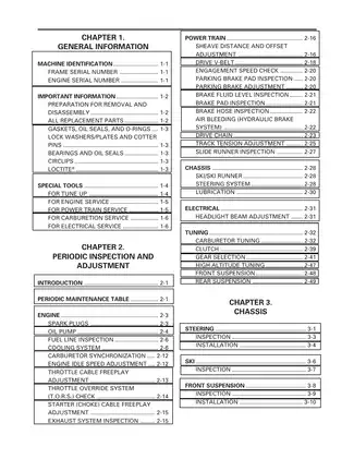 Yamaha Snowmobile Comprehensive Service Manual (MM600/MM700) Preview image 5