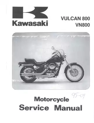 Kawasaki Vulcan 800 VN800 Motorcycle Service Manual & Repair Guide