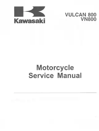 Kawasaki Vulcan 800 VN800 Motorcycle Service Manual & Repair Guide Preview image 4