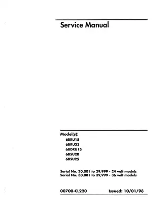 Toyota Reach Service Manual (Model: 00700-CL220)