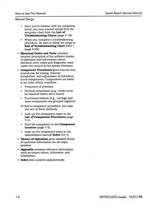 Toyota Reach Service Manual (Model: 00700-CL220) Preview image 5