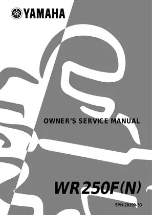 Yamaha WR250F Service Manual - Comprehensive Guide for Maintenance and Repair