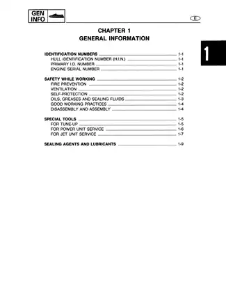 1990-1997 Yamaha Waverunner III, 650, 700 repair service shop manual Preview image 5