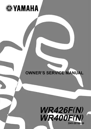 Yamaha WR Series Maintenance Manual - Comprehensive Guide for WR426F and WR400F
