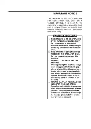 Yamaha WR Series Maintenance Manual - Comprehensive Guide for WR426F and WR400F Preview image 3