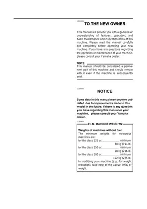 2001 Yamaha WR400F(N), WR426F(N) owner´s service manual Preview image 5