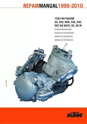 1999-2010 KTM 125, 144, 150, 200 SX, SXS, MXC, EGS, EXC, EXC SIX DAYS, XC, XC-W repair manual