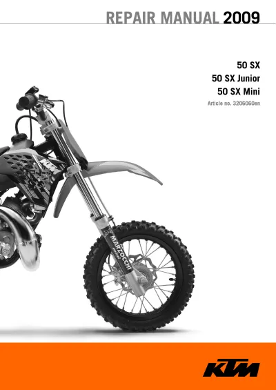 Preview: 2009 KTM 50 SX, 50 SX Junior & 50 SX Mini Service & Repair Manual (P/N 3206060en)