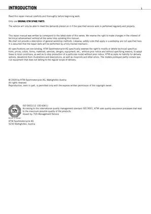 KTM 50 SX Repair Manual (2009) - Comprehensive Guide for Maintenance & Repair Preview image 3