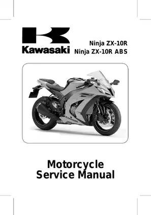 2011-2013 Kawasaki Ninja ZX-10R, ZX1000JB,  ZX1000KB, ZX1000JC, ZX1000KC, ZX1000JD, ZX1000KD service manual Preview image 1