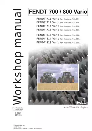 Fendt 711, 712, 714, 716, 815, 817, 818 Vario tractor workshop manual Preview image 1