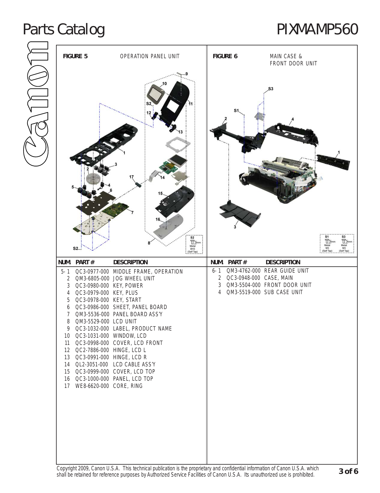Canon Pixma MP560 all-in-one inkjet printer parts catalog Preview image 4