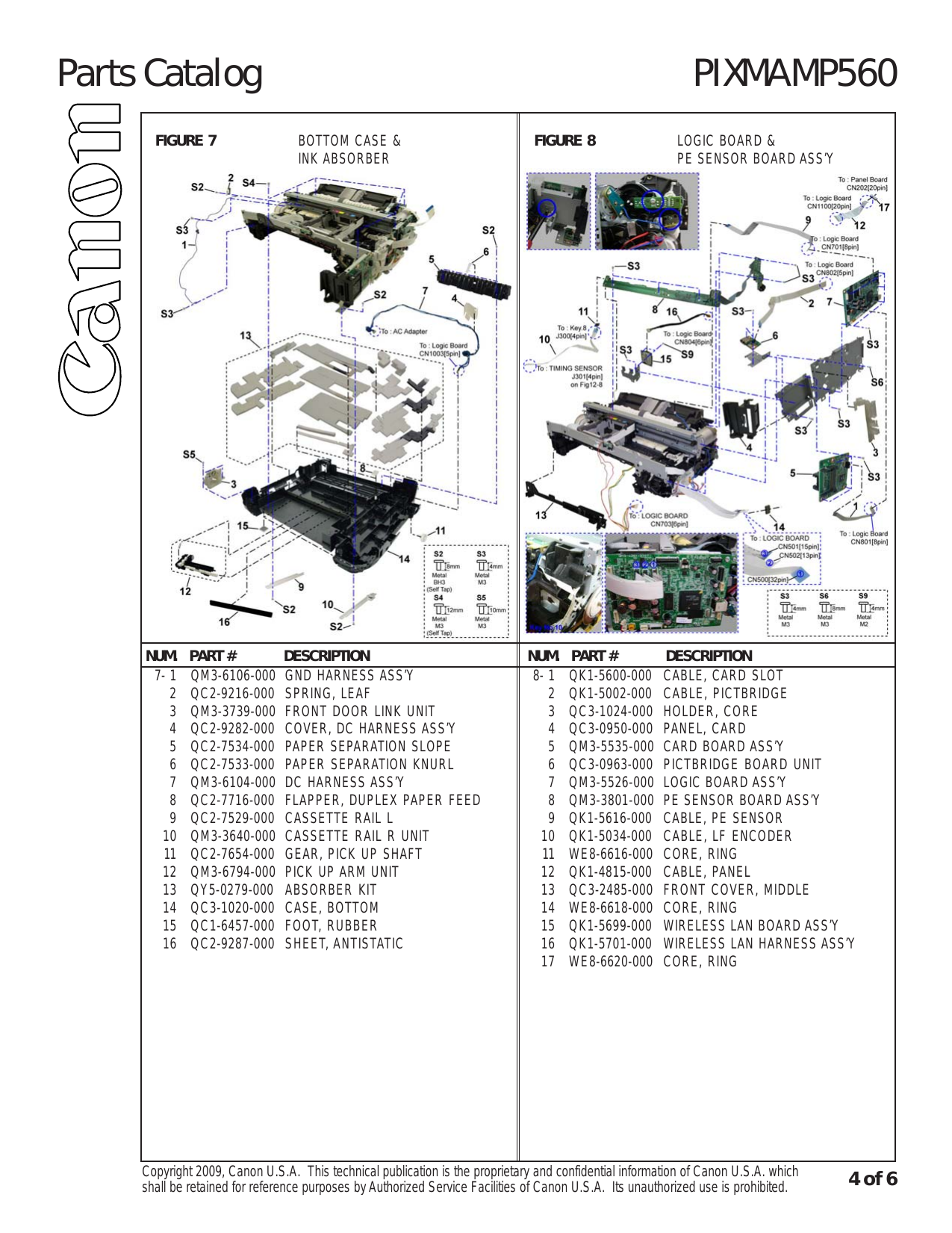 Canon Pixma MP560 all-in-one inkjet printer parts catalog Preview image 5