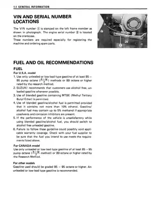 1989-2002 Suzuki LT160 Quadrunner service manual Preview image 5