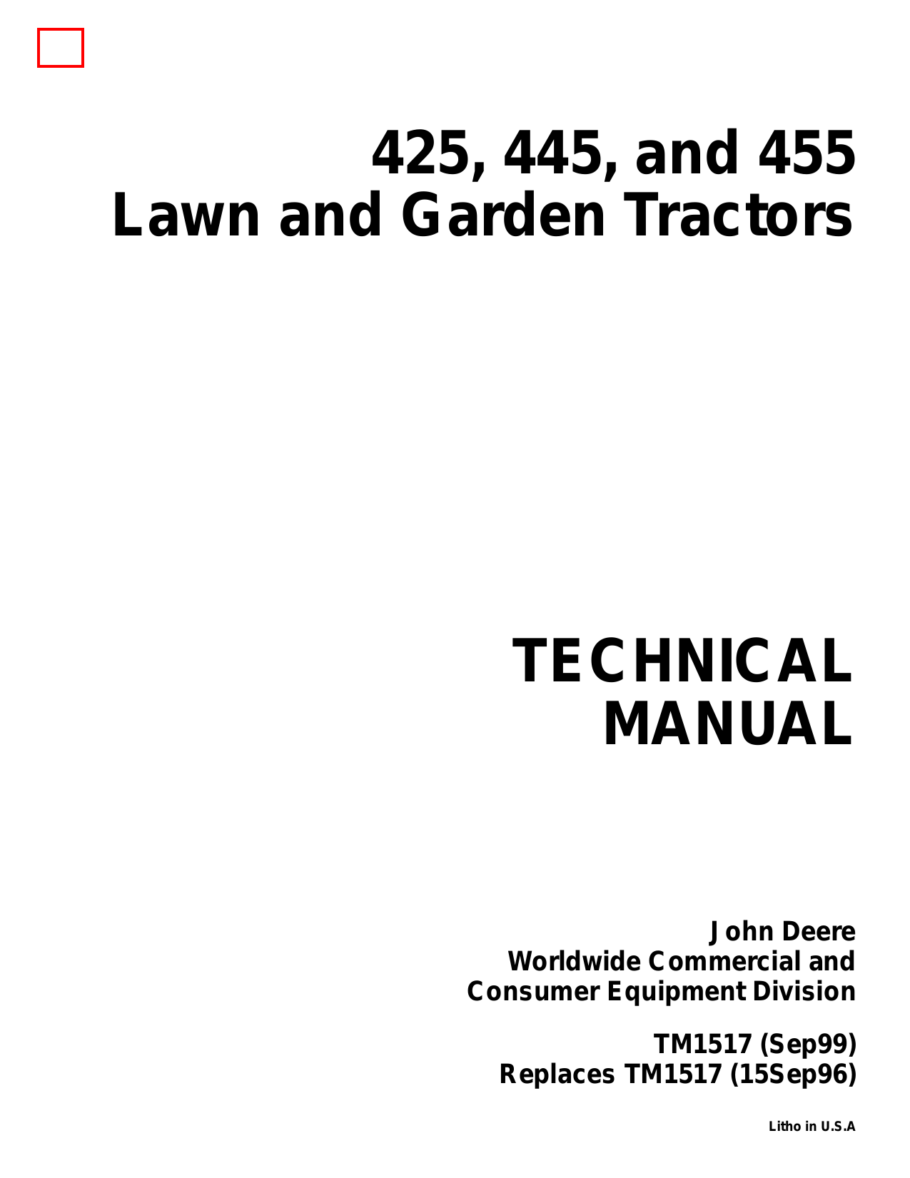 John deere 2025 445 technical manual
