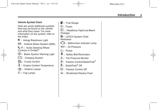 2013 Chevrolet Spark Owner Manual - Complete Guide to Your Vehicle Features Preview image 5