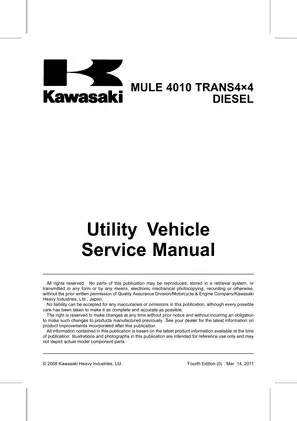 Kawasaki MULE 4010 TRANS4x4 Diesel Utility Vehicle Service Manual (2008) Preview image 5