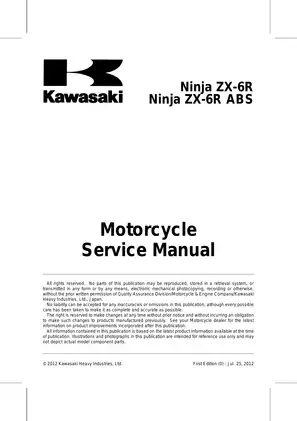 Kawasaki Ninja ZX-6R ABS Motorcycle Service Manual - Ultimate Guide for Maintenance and Repairs Preview image 5