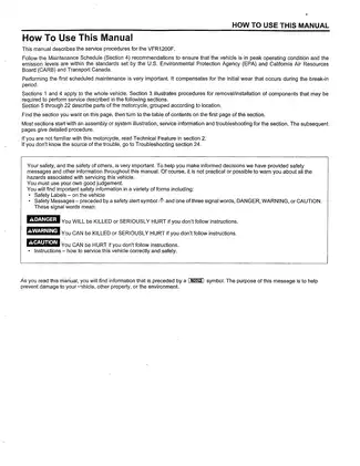 Comprehensive Service Manual for Honda VER1200F Motorbike Preview image 2