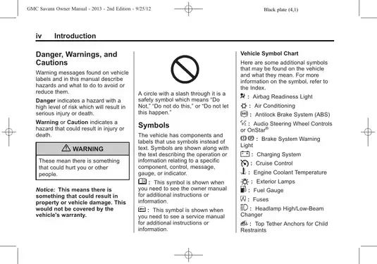 2013 GMC Savana Cargo owners manual Preview image 4