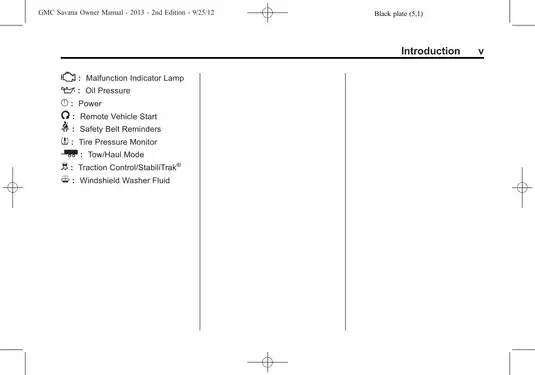2013 GMC Savana Cargo owners manual Preview image 5