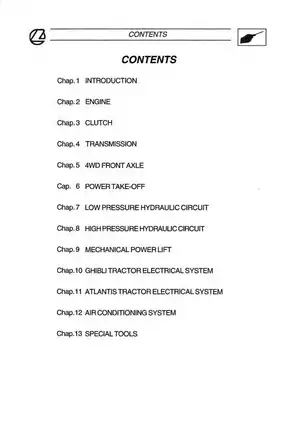 Landini Atlantis & Ghibli Tractors Service Manual (P/N 3661514M2) Preview image 3