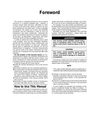 Kawasaki Prairie KVF360-A1 ATV Service Manual - Comprehensive Guide Preview image 5
